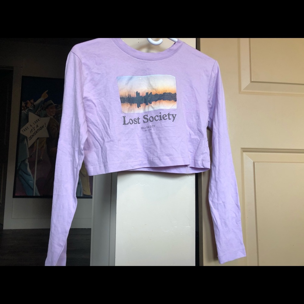 Long Sleeve Lilac Long Sleeve Crop Top